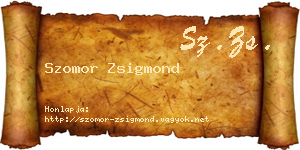Szomor Zsigmond névjegykártya